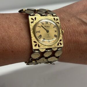 Vendome Vintage Metal Wide Bracelet Watch